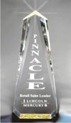 Faceted Large Acrylic Obelisk Award